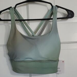 NWT Lululemon Longline Energy Bra Sz 4 Palm Deco/Gray